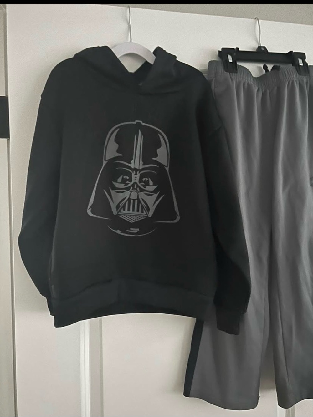 Under Armour Kids Black & Gray Pants with Darth Vader Hoodie